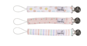 copper pearl baby girl floral pacifier clips